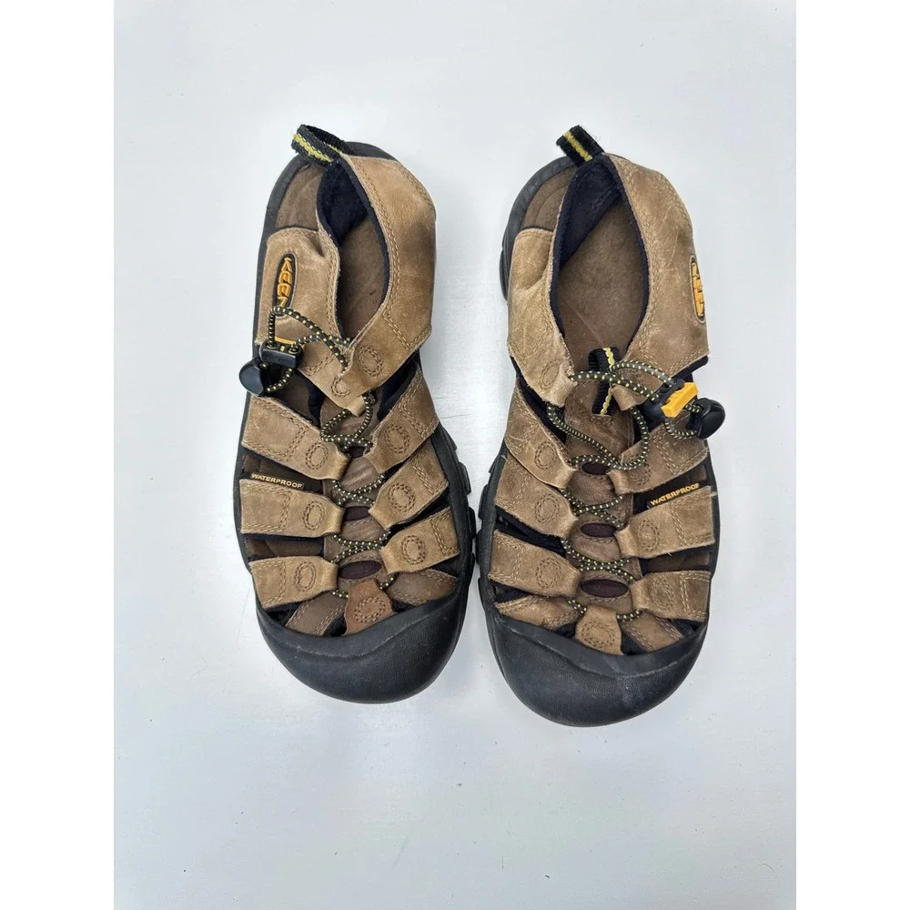Keen Newport H2 Mens Brown Leather Waterproof Sport Hiking Sandals Size 8.5